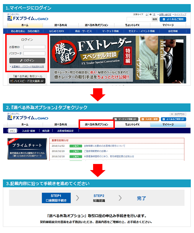 ＦＸプライムｂｙＧＭＯバイナリーオプションの口座開設