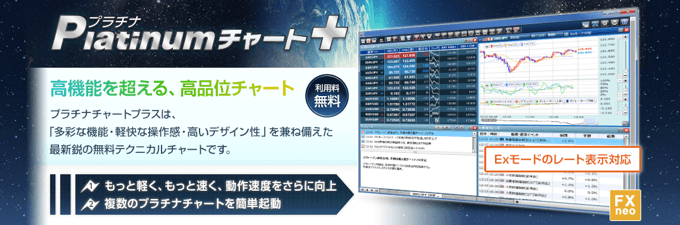 個別の高機能チャートを搭載！本格的なチャート分析ができる！