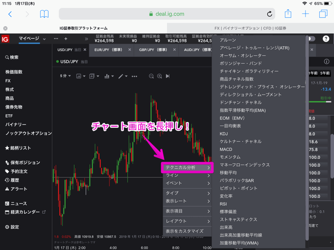 取引ツールは中上級者向け！本格的なトレードが可能！