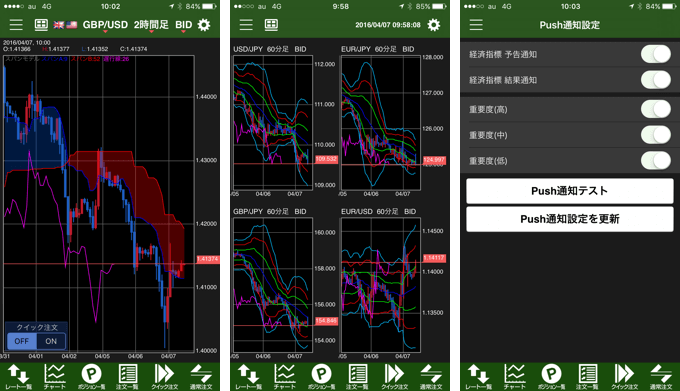 JFXのスマホアプリ画面