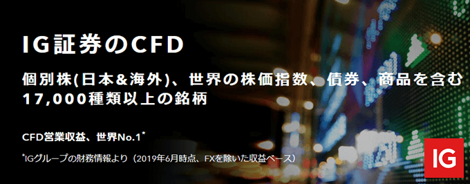 IG証券のCFD特集！日経225･NYダウ･金･原油を少額から取引！