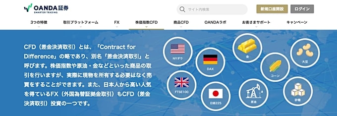 OANDA JapanのCFDサービス