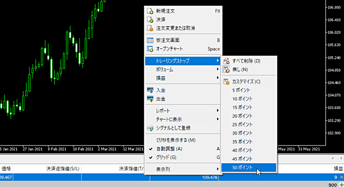 OANDA証券でのトレール注文の使い方