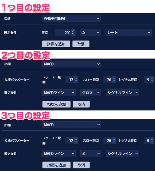 レート指定アラートの設定方法