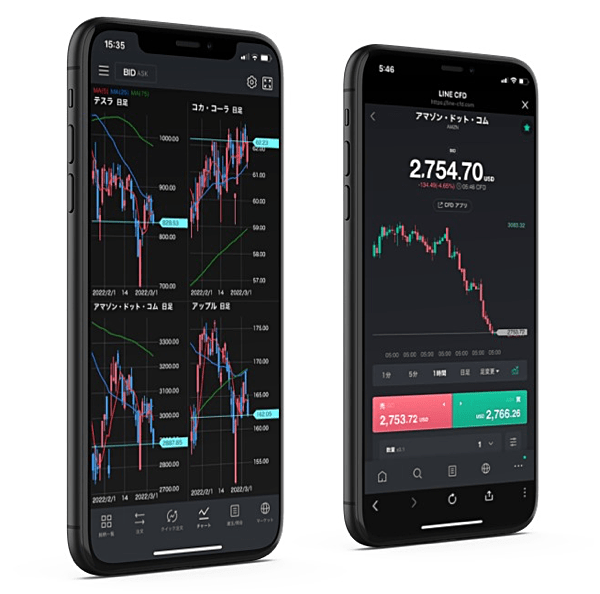 LINE CFDのスマホ取引ツール