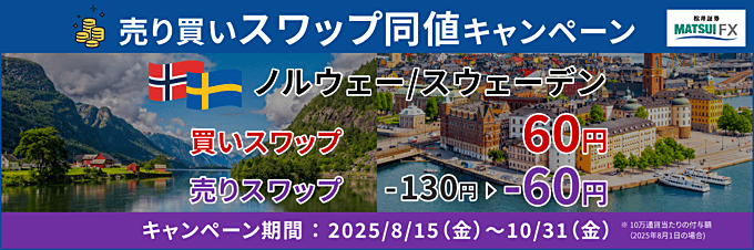 【期間限定】売り買いスワップ同値キャンペーン！