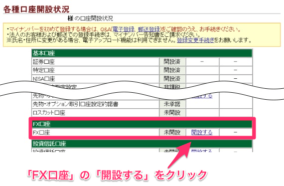 松井証券のFX口座開設のやり方