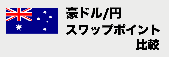 豪ドル/円のスワップポイント比較