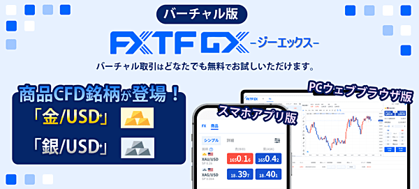 FXTF GXに商品CFD（金・銀）が登場！