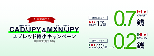 スプレッド縮小キャンペーン!