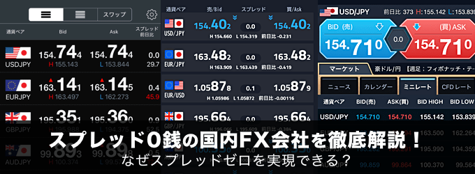 スプレッド0銭の国内FX会社を徹底解説！