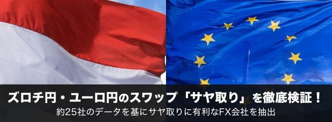 ズロチ円・ユーロ円のスワップサヤ取りを徹底検証！