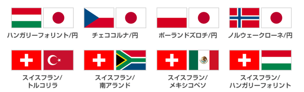 フランリラなど多数の高金利通貨ペア対応!