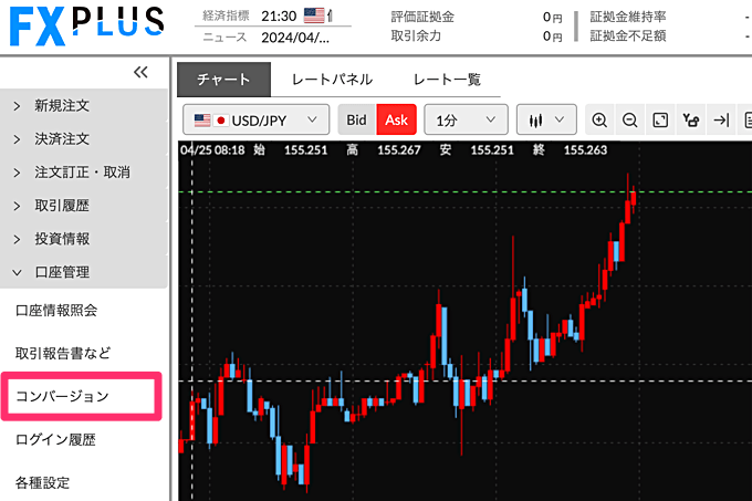 マネックス証券「外貨両替」のやり方・手順