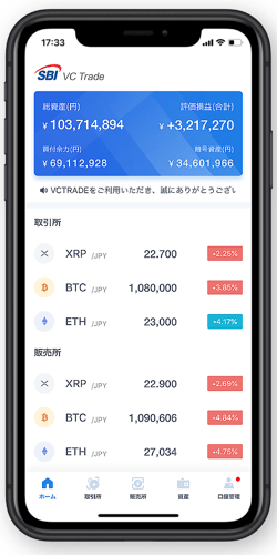 SBI VCトレードのスマホアプリ