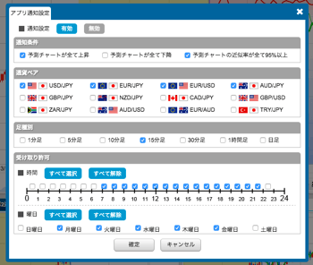 プッシュ通知設定