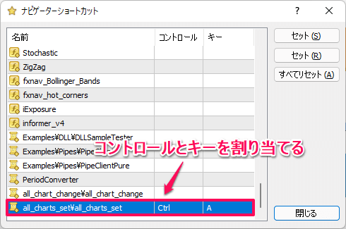 ナビゲーターショートカット