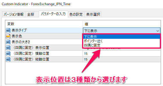 ３つの位置