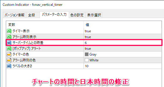 パラメーター設定