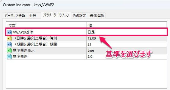 パラメーターの解説