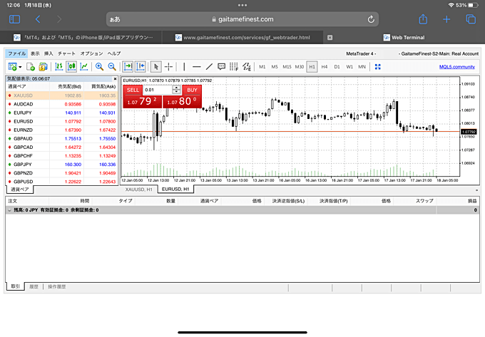 MT4・MT5のウェブ版をiPhoneで使うことも可能