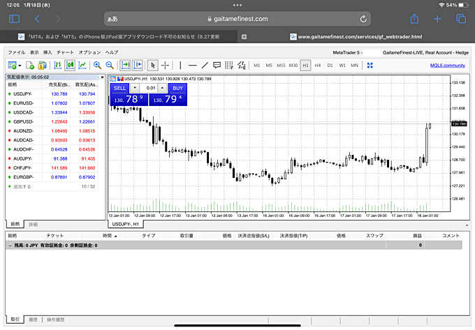 MT4・MT5のウェブ版をiPhoneで使うことも可能