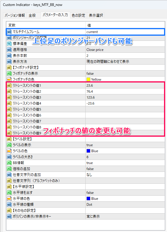 パラメーターの解説