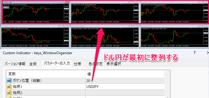 通貨ペアの並び順