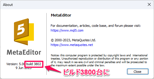 MT5がバージョンアップされたことでCopilot追加