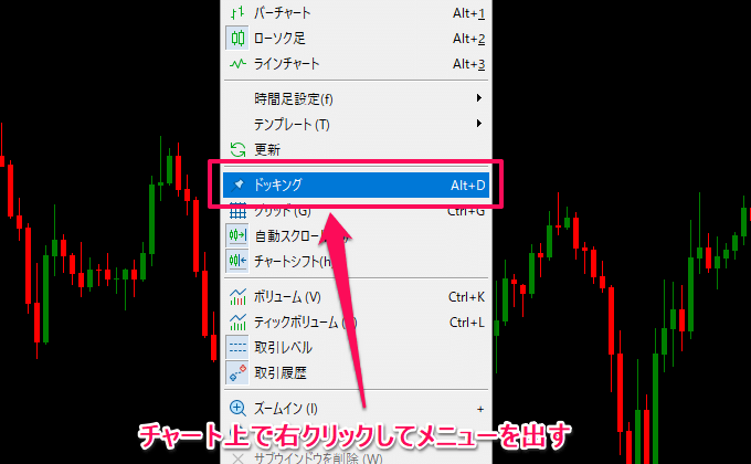 MT5のドッキング機能