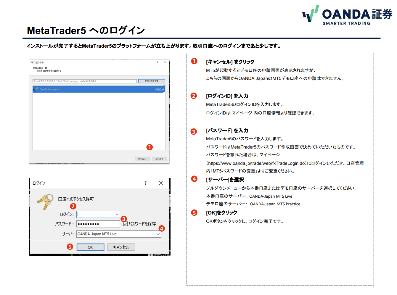 OANDA証券の口座開設~MT5のインストールまで