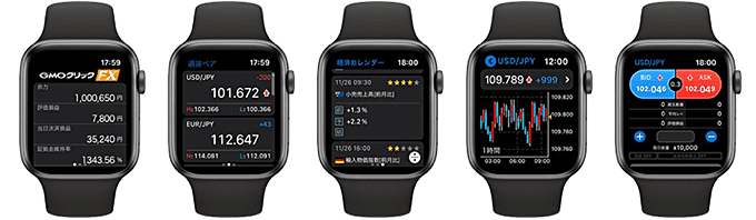 GMOクリック証券のアップルウォッチアプリ