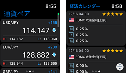 為替レートや経済指標カレンダーもチェック可能！