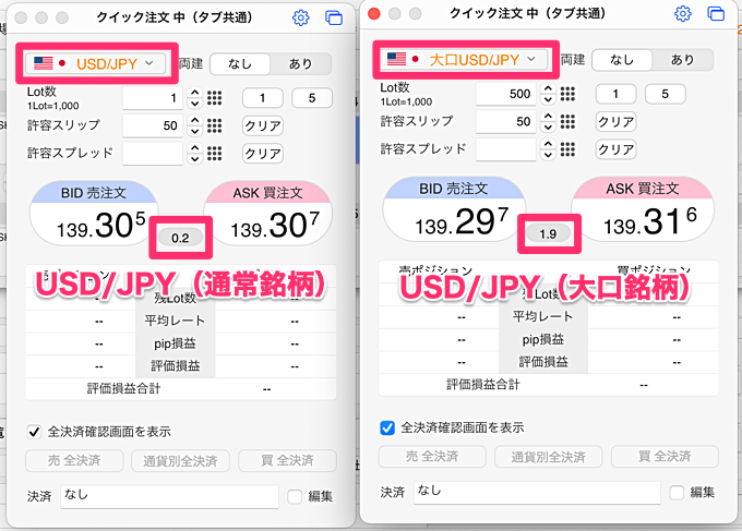 「通常銘柄」と「大口銘柄」の違いについて