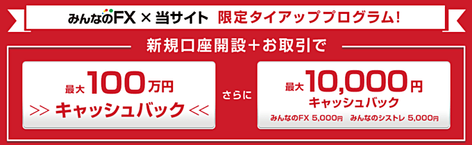 口座開設キャンペーンの併用で最大101万円キャッシュバック！