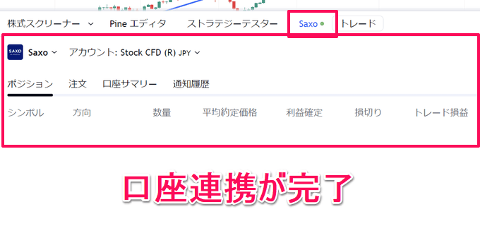 サクソバンク証券口座とTradingViewの連携方法