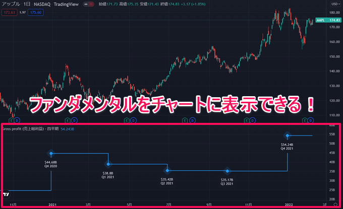 チャートにファンダメンタル情報を表示する