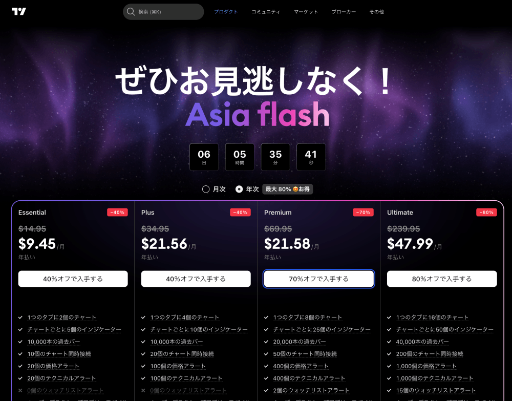 TradingViewセール