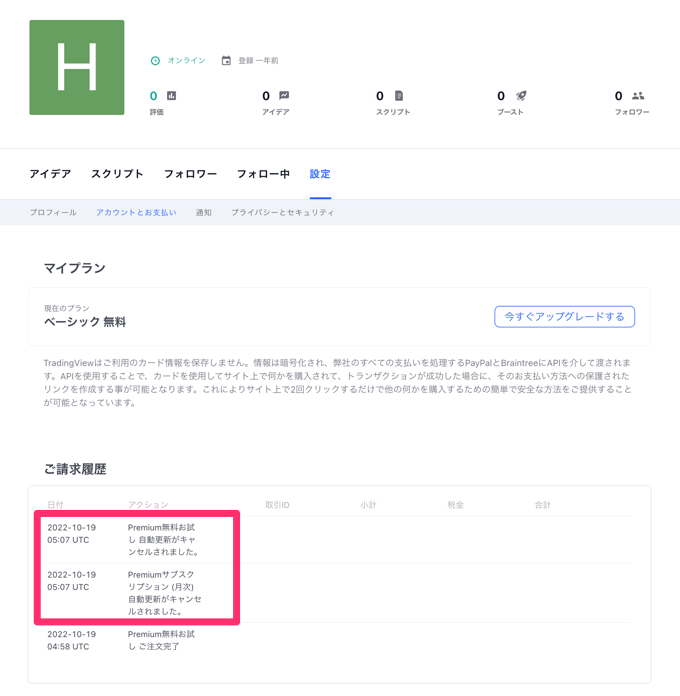 お試し期間中に自動更新をキャンセルする方法は？