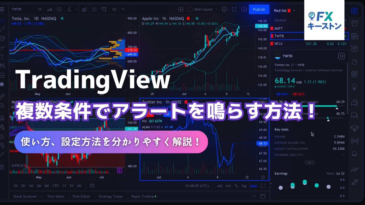 トレーディングビューで複数条件のアラート設定が可能に!使い方を解説します!