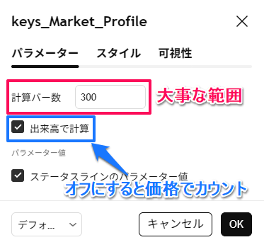 計測する範囲