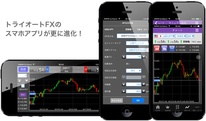 トライオートFX専用スマホアプリ