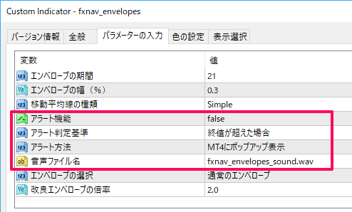 エンベロープにタッチしたら音で知らせる機能