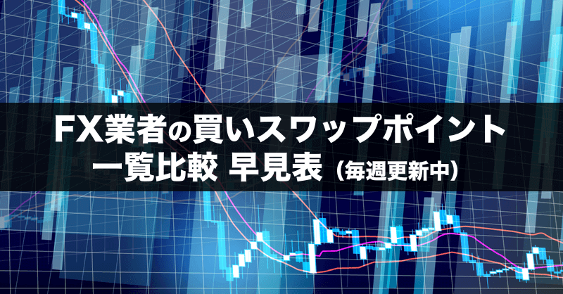 FX業者のスワップポイント一覧比較/早見表