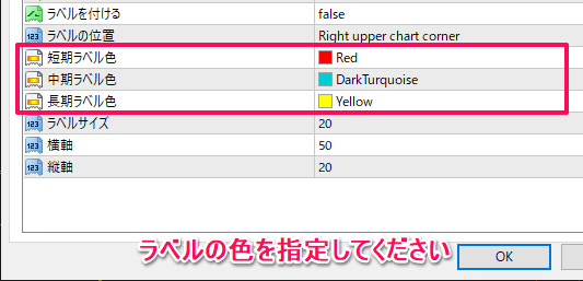 ラベルの色を変える