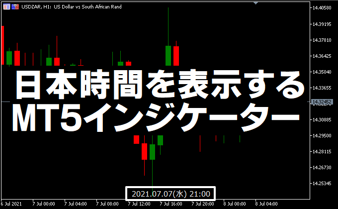 日本時間を表示するMT5インジケーター