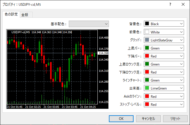 背景色を変更する