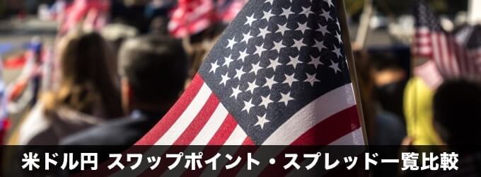 米ドル/円のスワップポイント比較