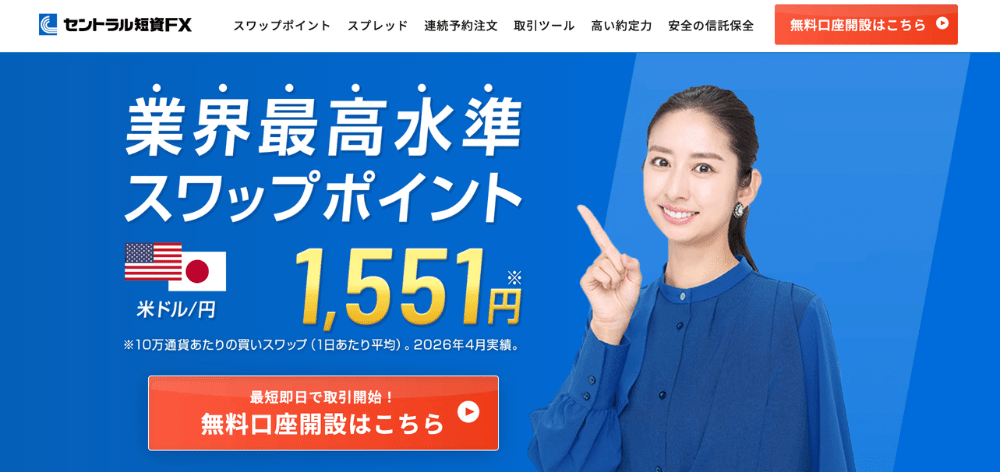 セントラル短資ＦＸのスワップポイント徹底解説！