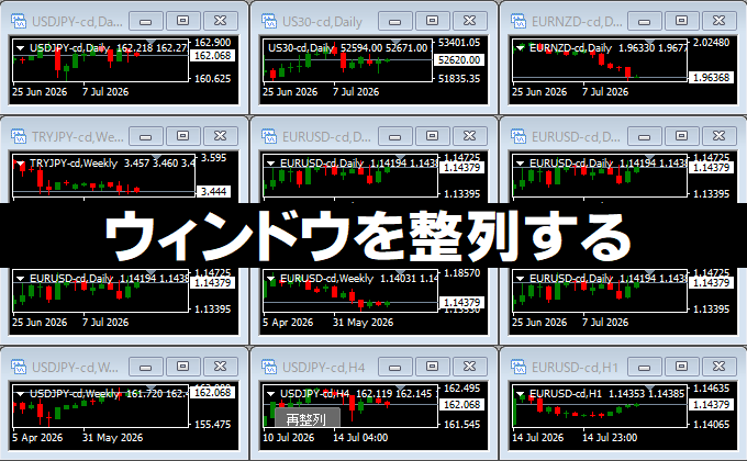MT5/MT4のウィンドウ（チャート）を思い通りに整列するインジケーター